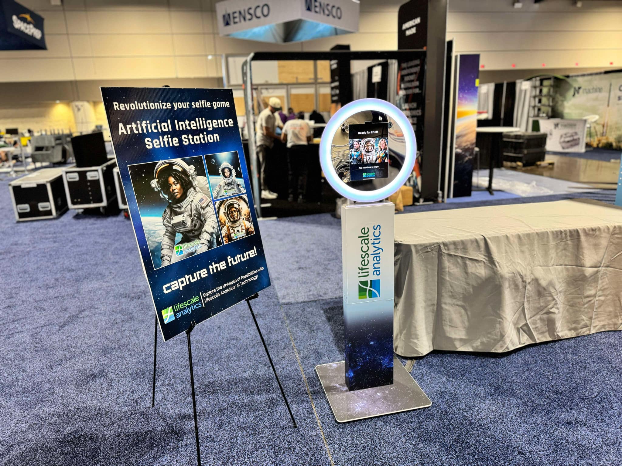 AI-powered photo booth with analytics at trade show