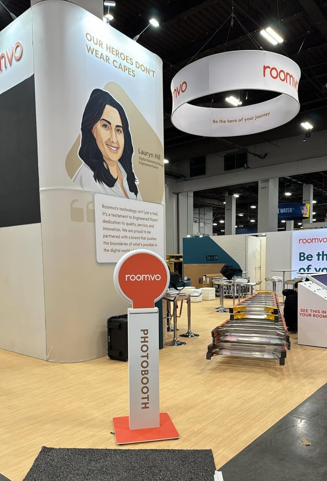 Roomvo AI photo booth at trade show