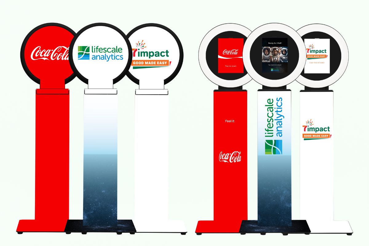 Custom branded photo booth with vinyl wrap branding